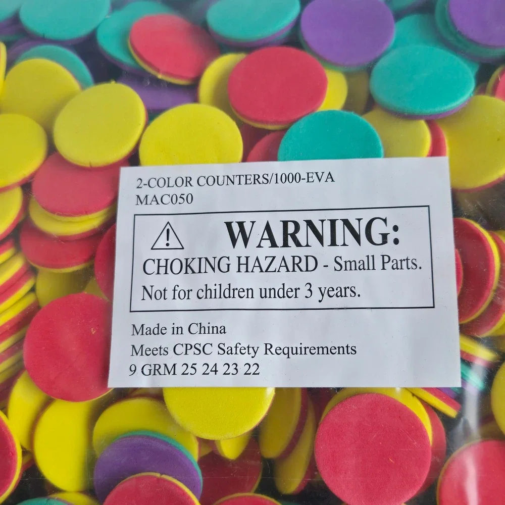 1000 EVA 2-Color Counters MAC050 Foam Math Manipulatives Educational Tokens Bulk